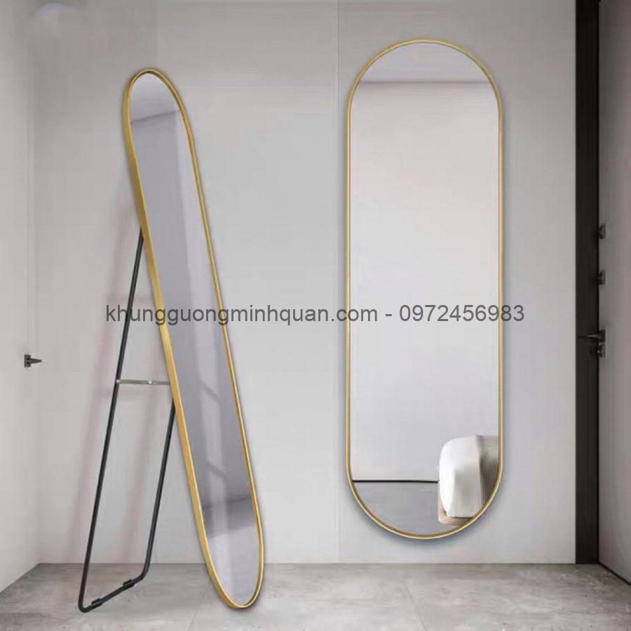 gương toàn thân viền nhôm vàng
