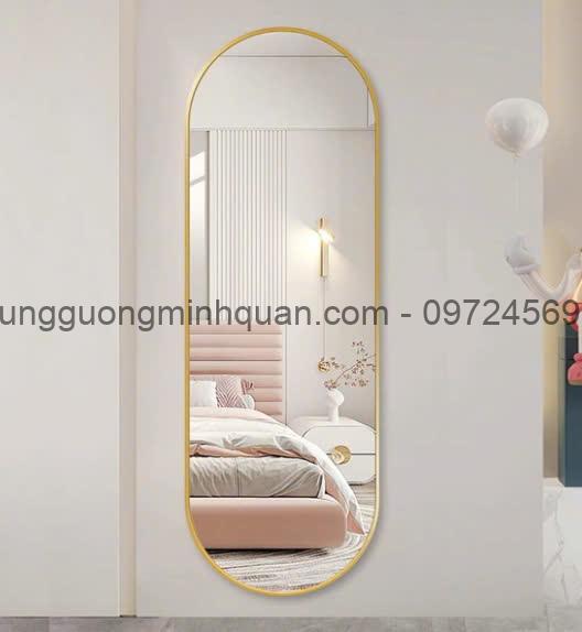 gương soi viền nhôm vàng